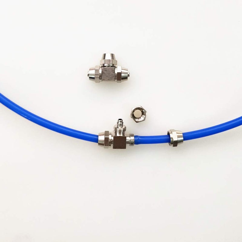 BASE WAVE 2 pcs of Aquarium CO2 System Metal Tee CO2 DIY Accessories T- 3 Ways Splitter - Image 2